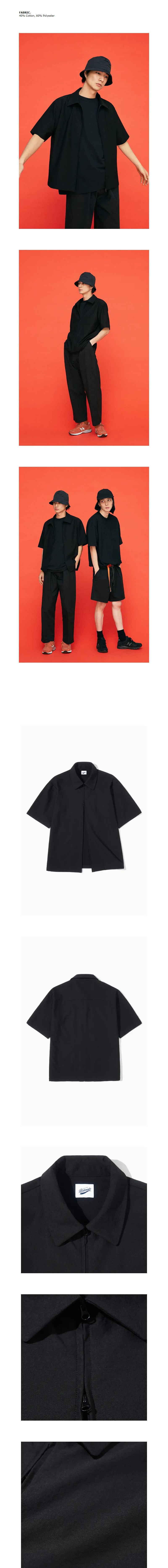 ジップアップハーフスリーブシャツ(ブラック) | 詳細画像2
