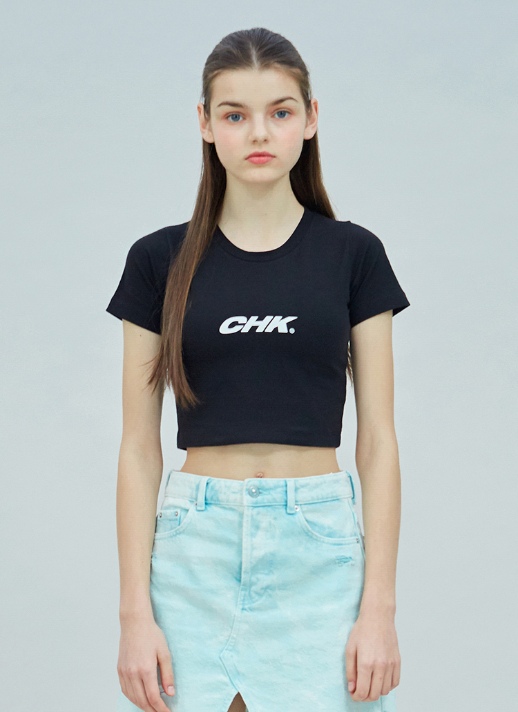 CHKロゴクロップドTシャツ(ブラック) | 詳細画像1