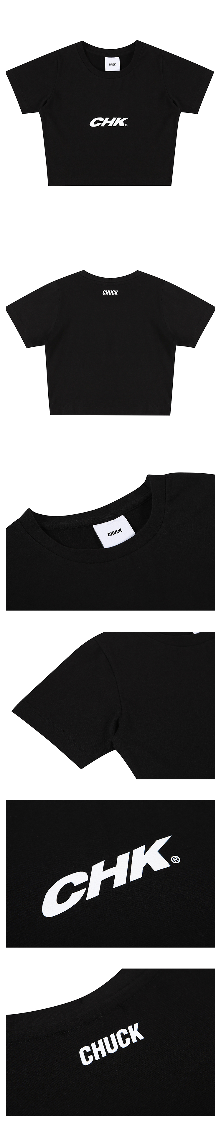 CHKロゴクロップドTシャツ(ブラック) | 詳細画像4