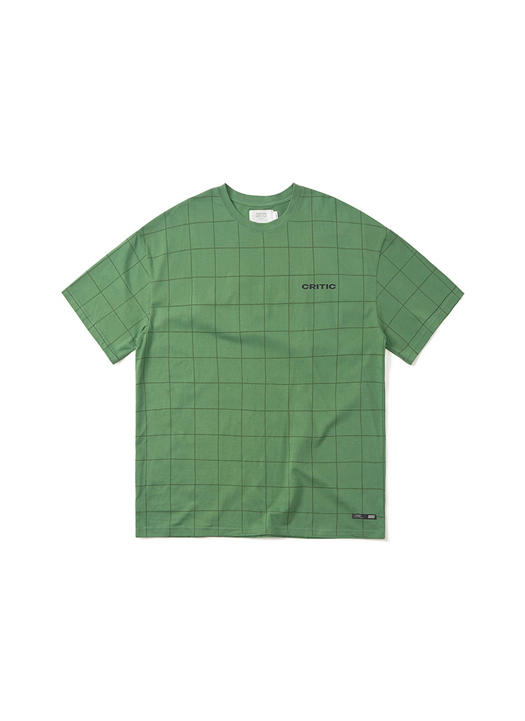 バックロゴグリッドTシャツ(オリーブグリーン) | 詳細画像1