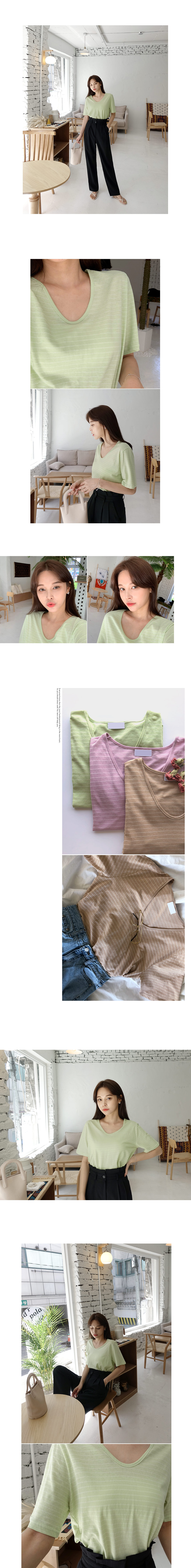 UネックライトカラーボーダーTシャツ・全4色 | DHOLIC | 詳細画像4
