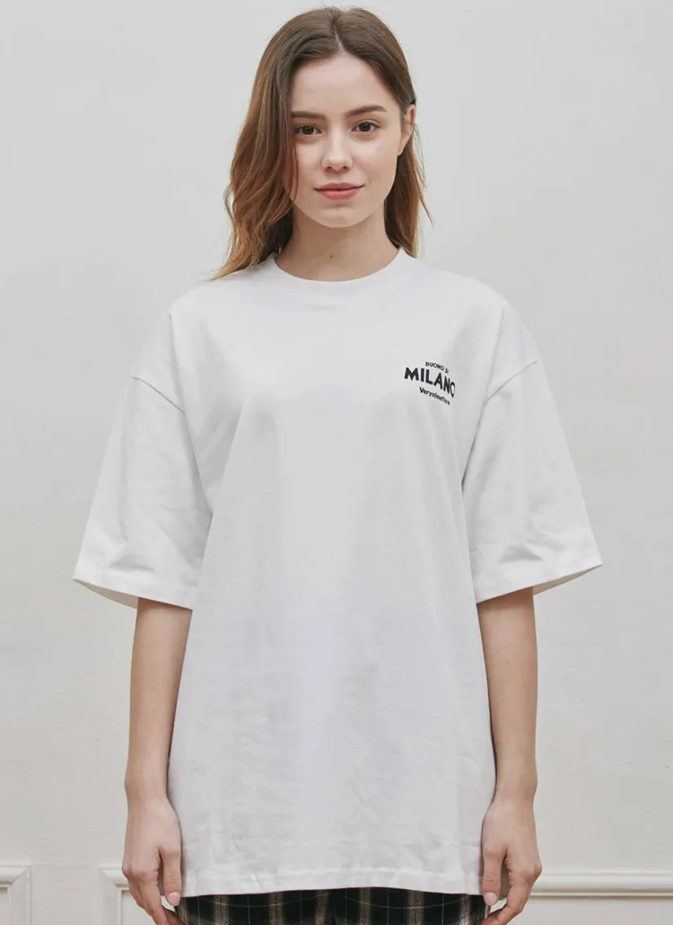 MILANOバックスクエアプリントTシャツ(ホワイト) | 詳細画像1
