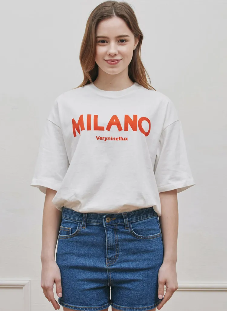 MILANOバックイラストTシャツ(ホワイト) | 詳細画像1