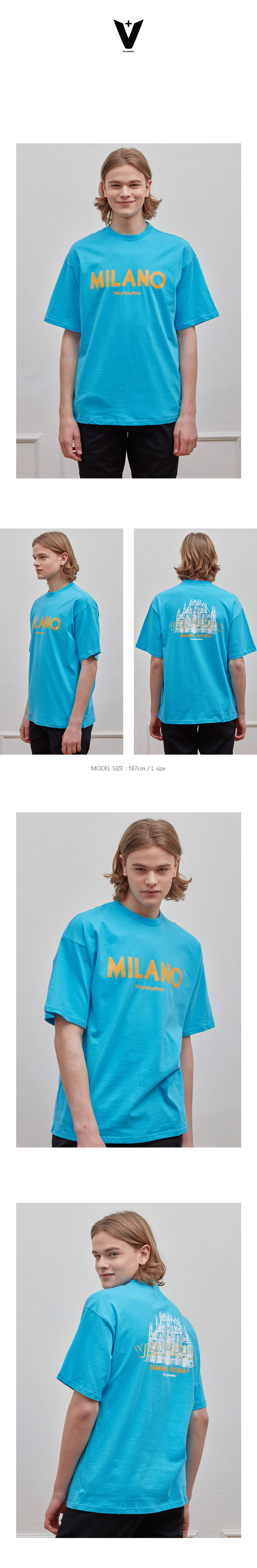 MILANOバックイラストTシャツ(ブルー) | 詳細画像2