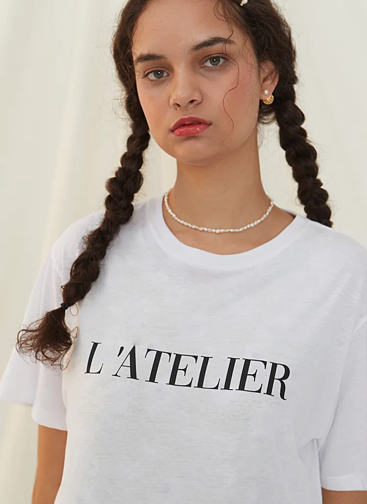 L’ATELIERロゴTシャツ(ホワイト) | 詳細画像1