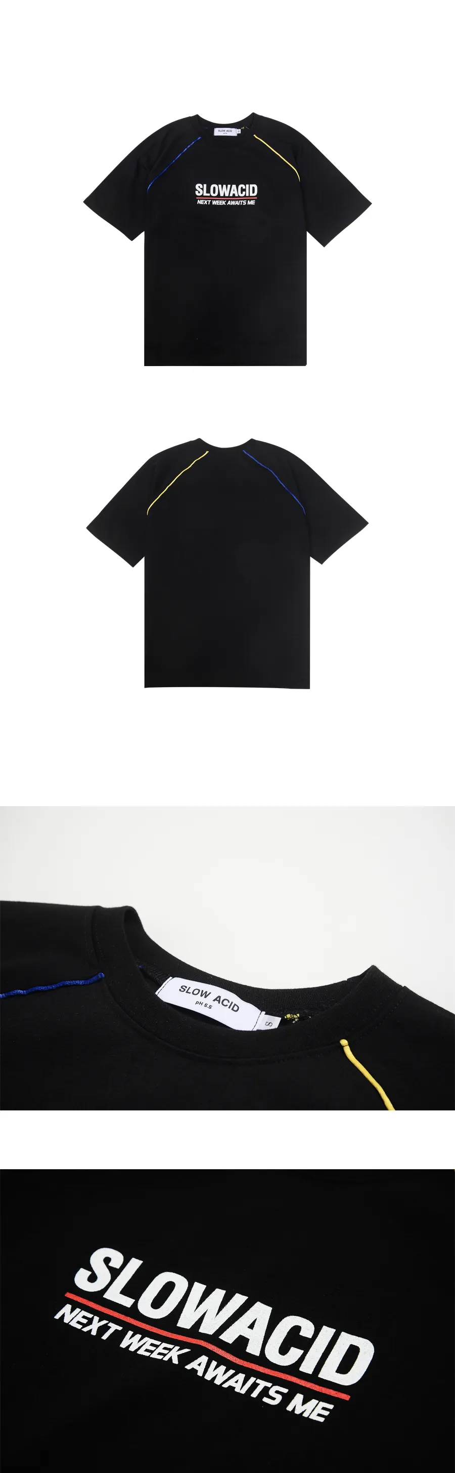 ラグランパイピング半袖Tシャツ(ブラック) | 詳細画像5