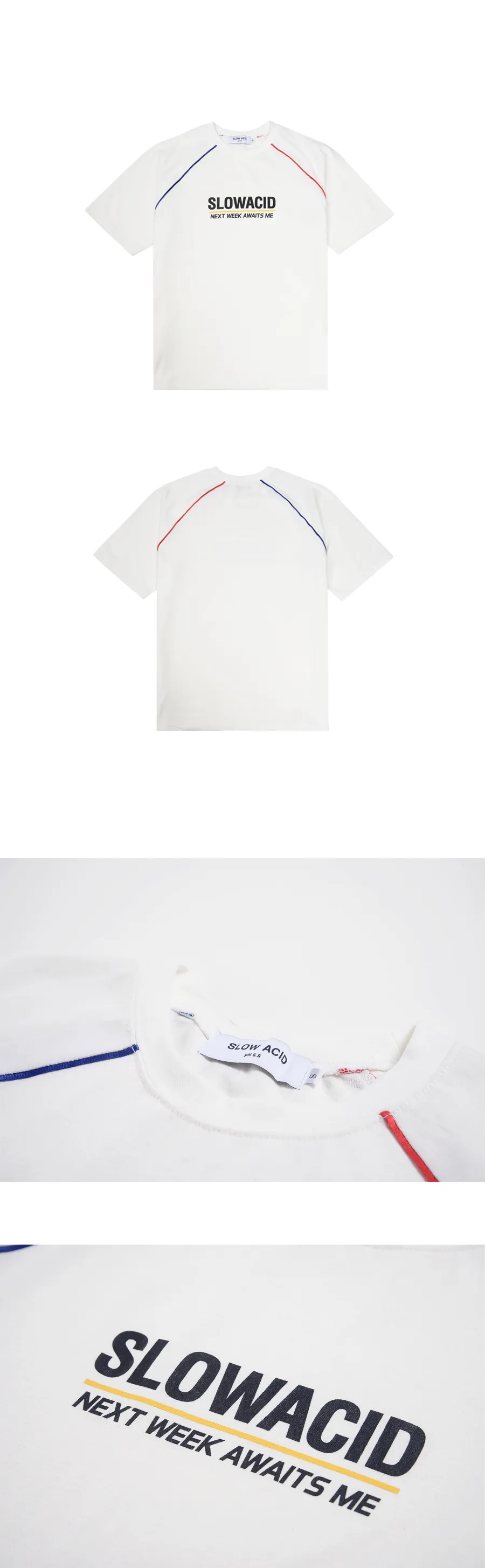 ラグランパイピング半袖Tシャツ(ホワイト) | 詳細画像5