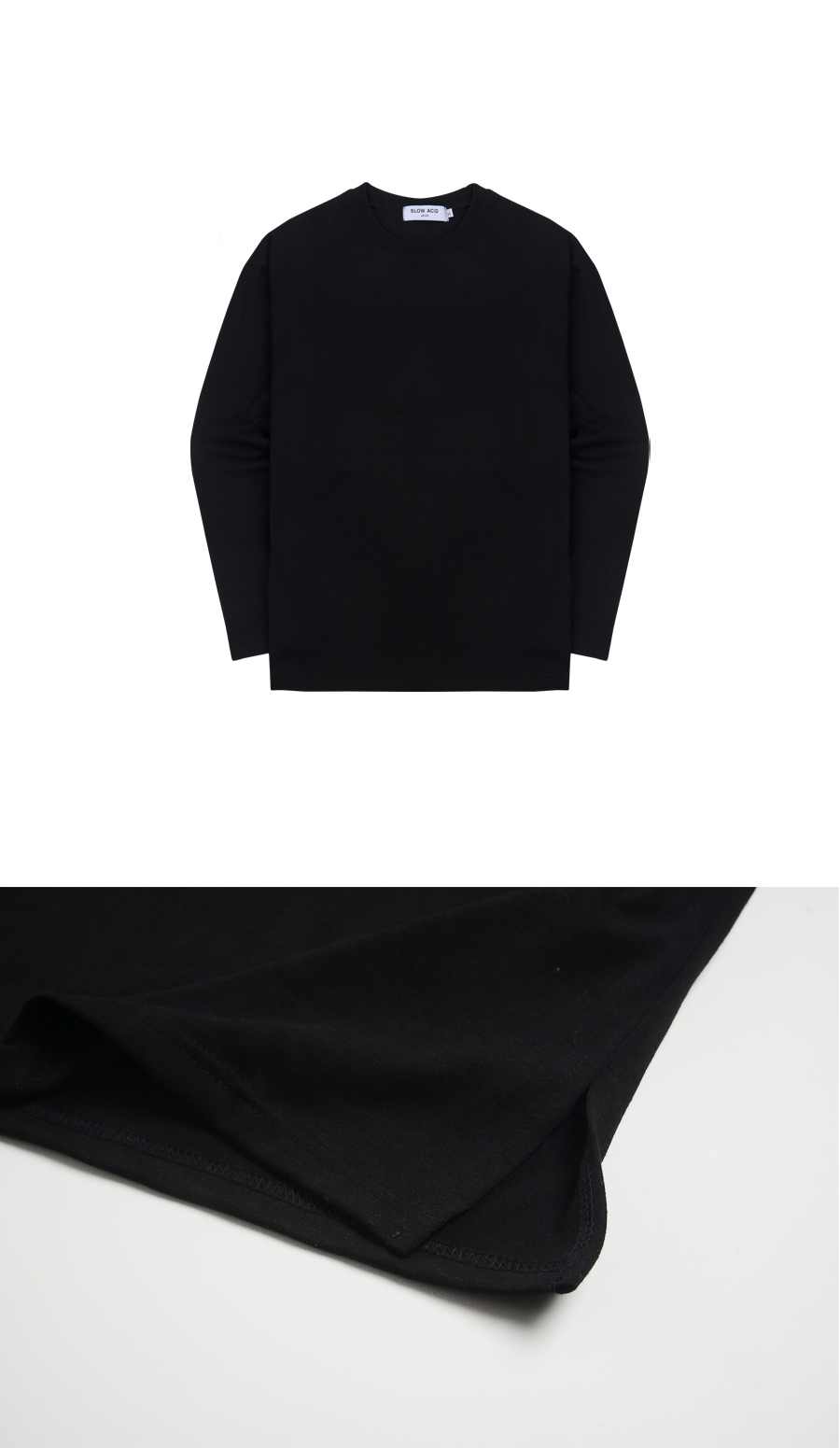 オーバーフィットスリットロングTシャツ(ブラック) | 詳細画像4
