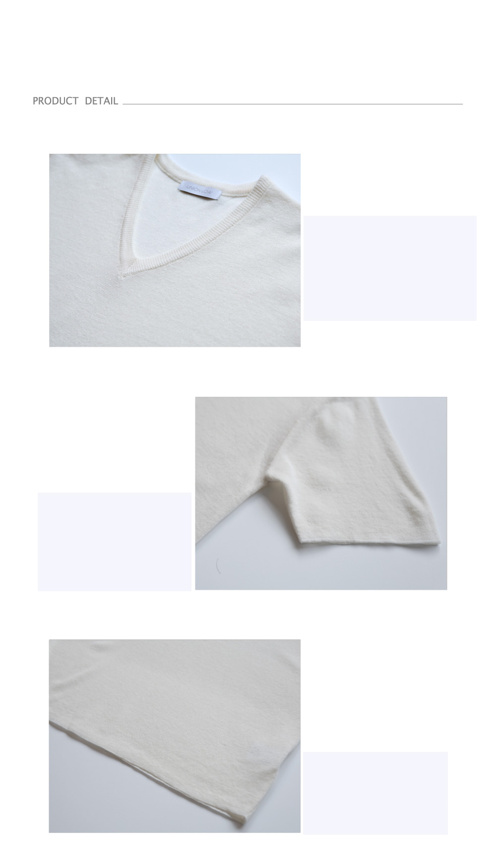 Vネックリネン混ニットTシャツ(アイボリー) | 詳細画像3
