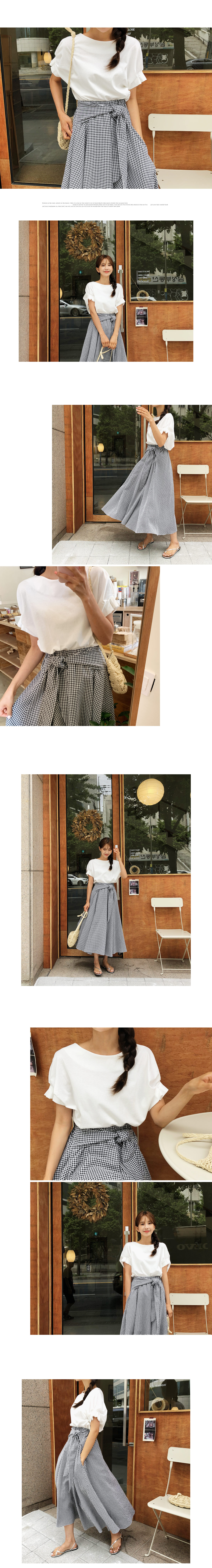 ギンガムチェックスリーブレス&リボンスカートSET・全2色 | DHOLIC | 詳細画像5