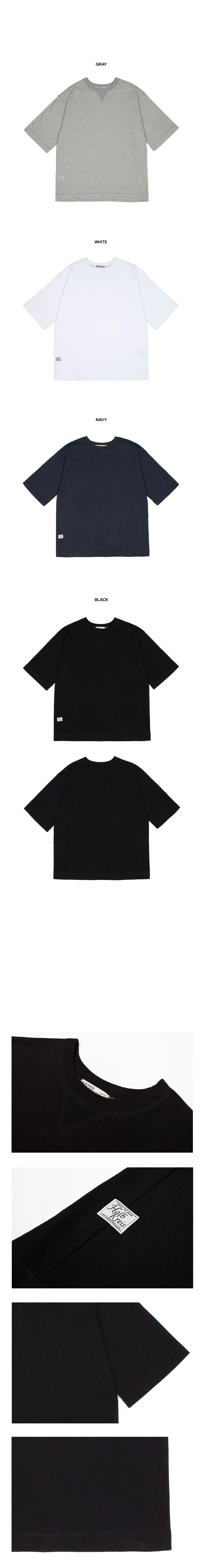 ルーズフィットガゼットTシャツ(ブラック) | 詳細画像7