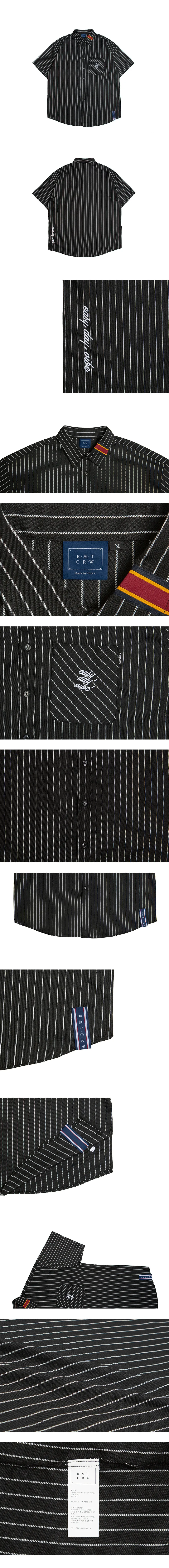 E.D.Vストライプパターンシャツ(ブラック) | 詳細画像3