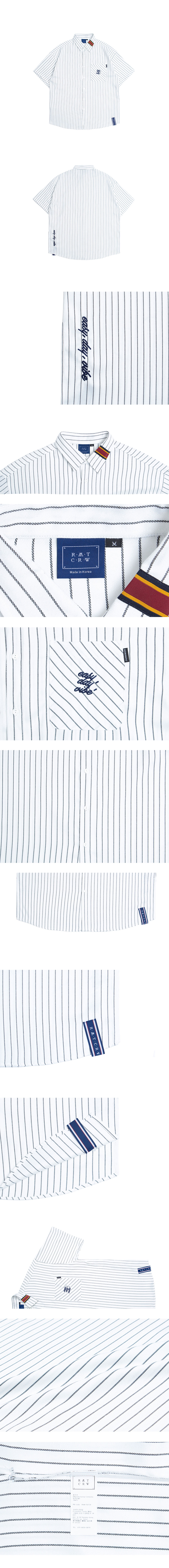 E.D.Vストライプパターンシャツ(ホワイト) | 詳細画像3