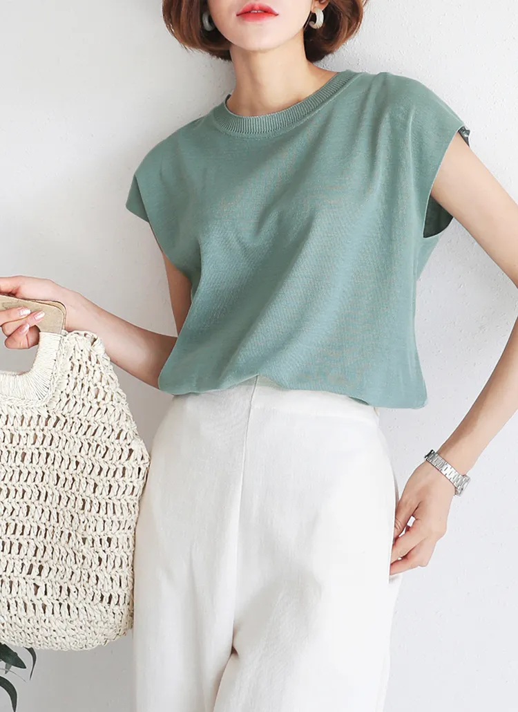 ニットアンバランスヘムスリーブレス・全3色 | DHOLIC PLUS | 詳細画像1