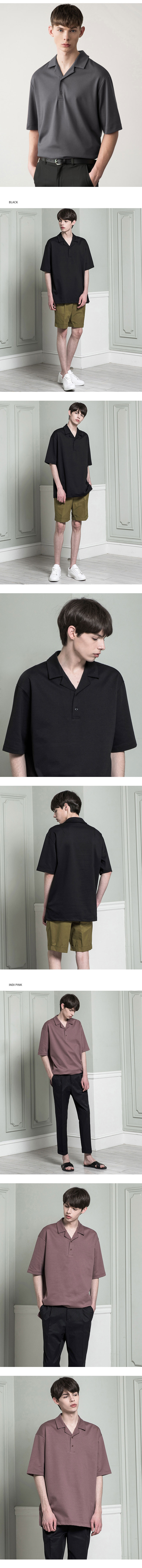 オープンカラーポロシャツ(ブラック) | 詳細画像3