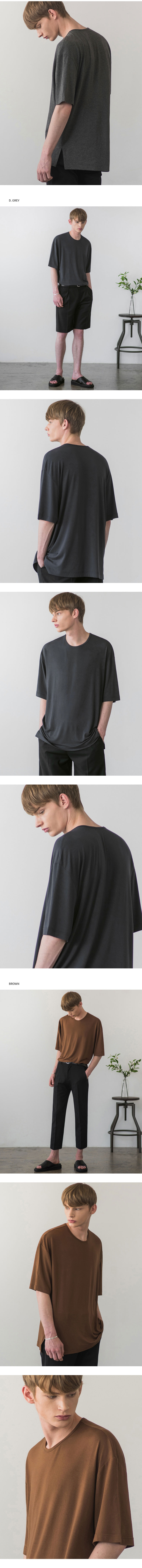 ルーズフィットテンセル混Tシャツ(ブラック) | 詳細画像3