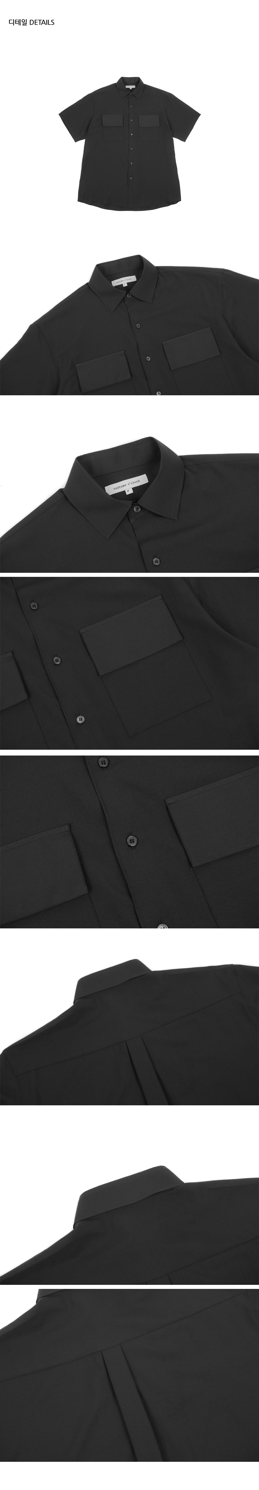 フラップポケットソフトオーバー半袖シャツ(ブラック) | 詳細画像4