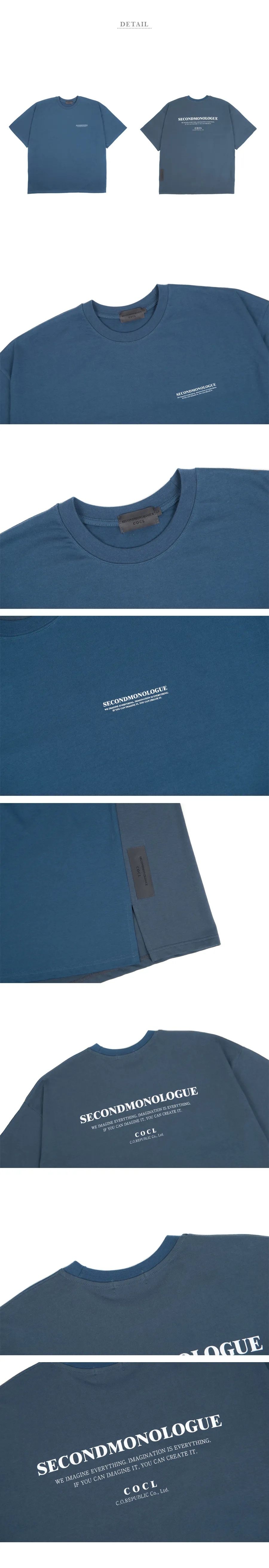 COCLバイカラー半袖Tシャツ(ブルー) | 詳細画像5