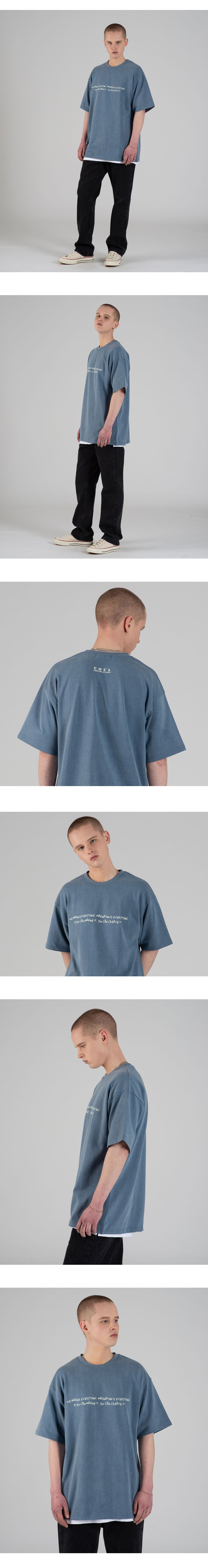 ピグメントCOCLユニーク半袖Tシャツ(ダークグレー) | 詳細画像3