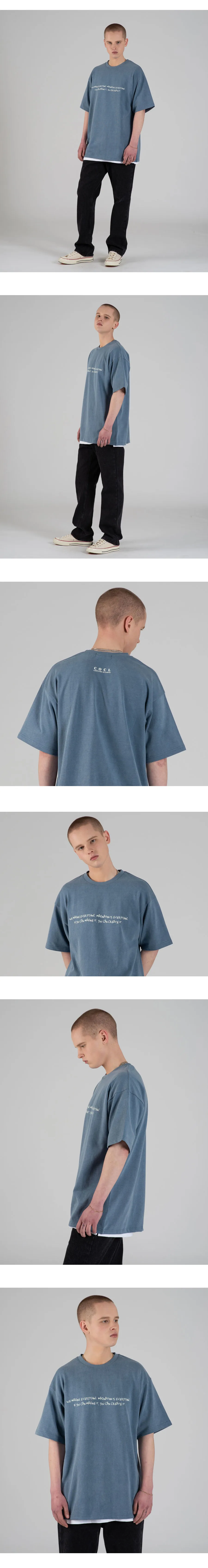 ピグメントCOCLユニーク半袖Tシャツ(ライトグレー) | 詳細画像3