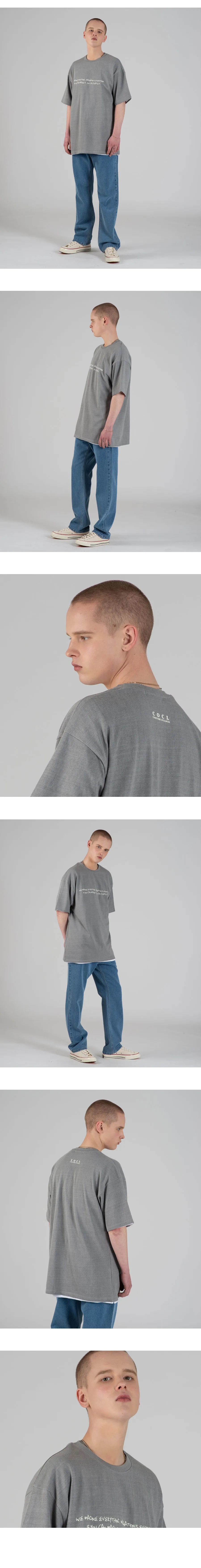 ピグメントCOCLユニーク半袖Tシャツ(ライトグレー) | 詳細画像4