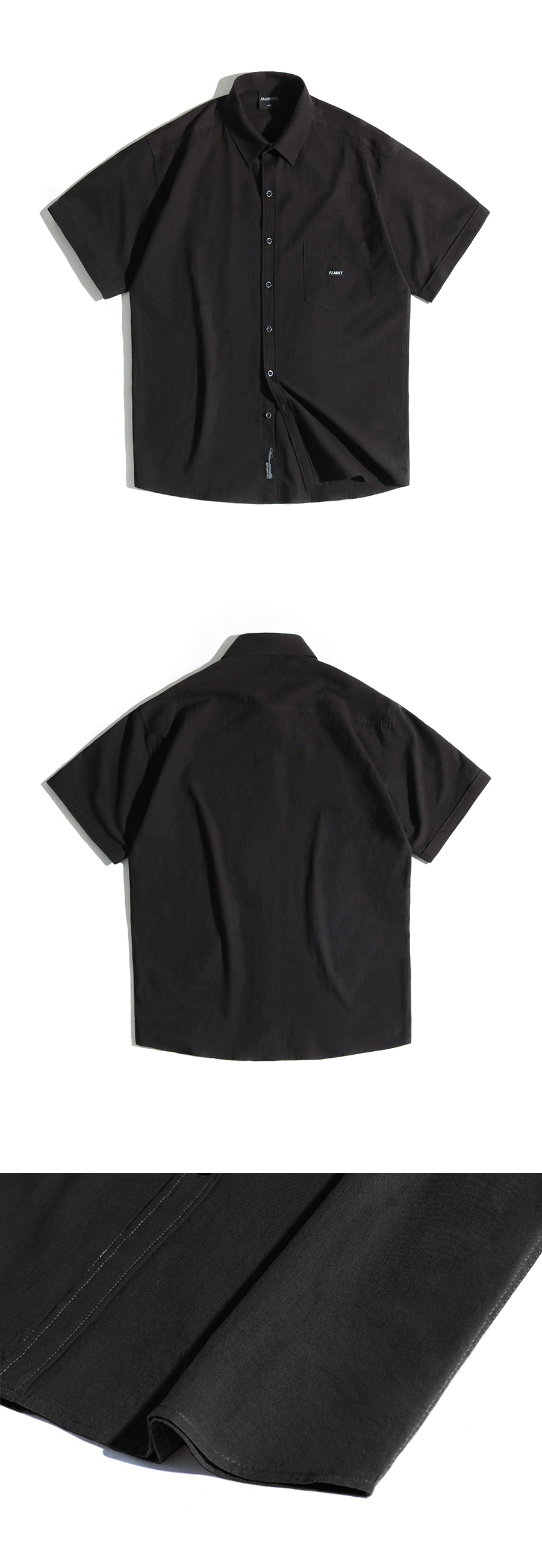 スクエアミニロゴハーフスリーブシャツ(ブラック) | 詳細画像7
