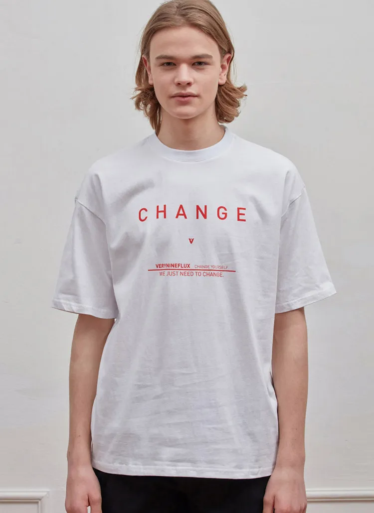 CHANGEレタリングTシャツ(WHITE) | 詳細画像1