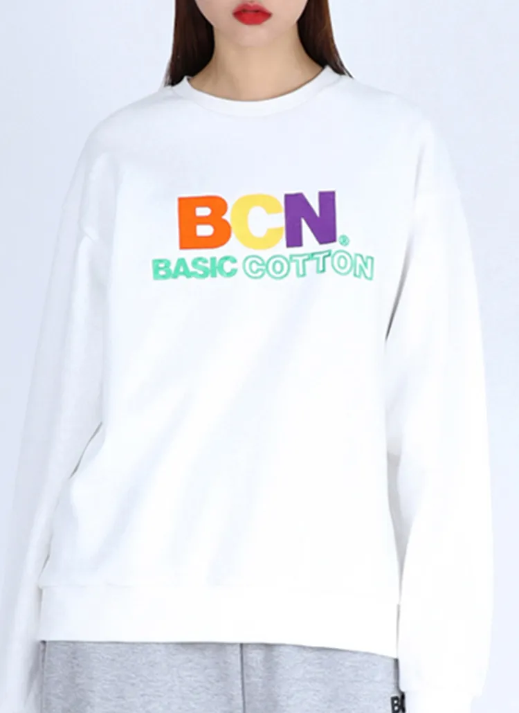 BCNカラフルロゴスウェットシャツ(ホワイト) | 詳細画像1