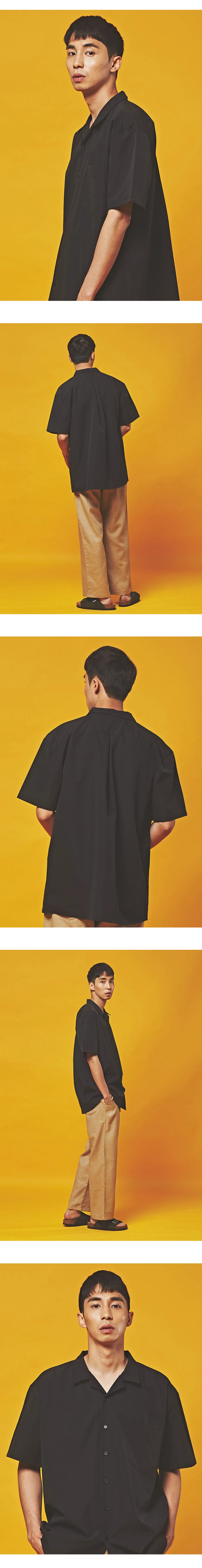 オープンカラーオーバー半袖シャツ(ブラック) | 詳細画像3
