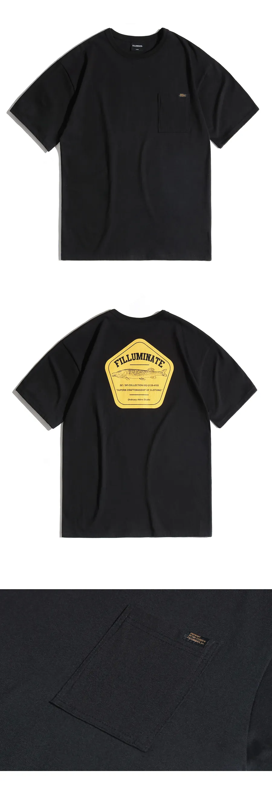 フィッシュロゴTシャツ(ブラック) | 詳細画像8