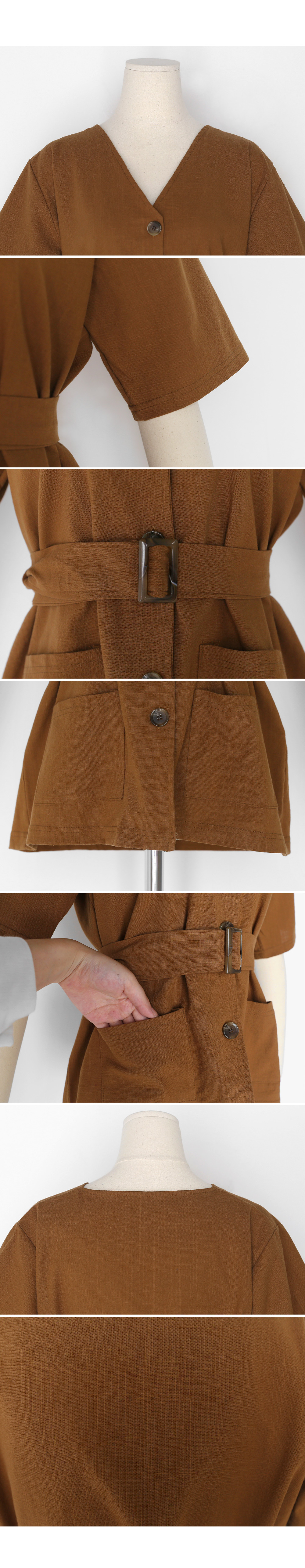ベルトSETノーカラー半袖ジャケット・全3色 | DHOLIC PLUS | 詳細画像7