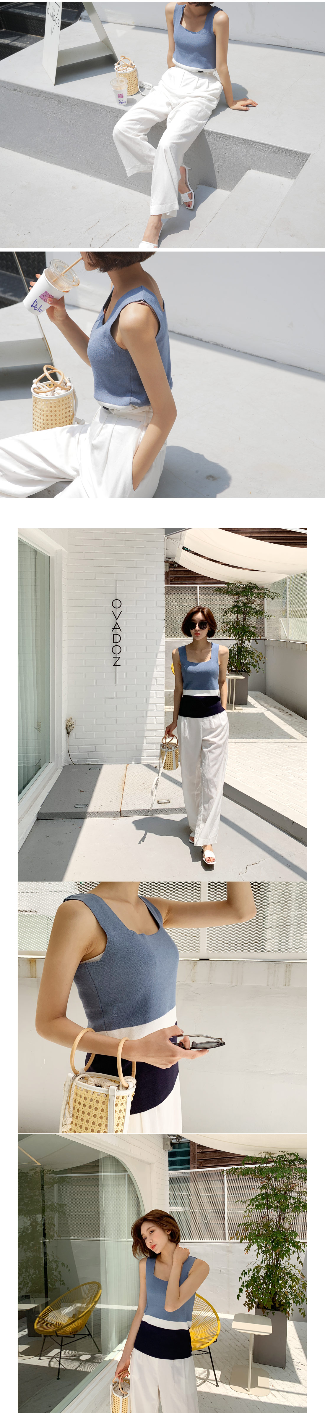 カラーコントラストニットスリーブレス・全4色 | DHOLIC PLUS | 詳細画像3