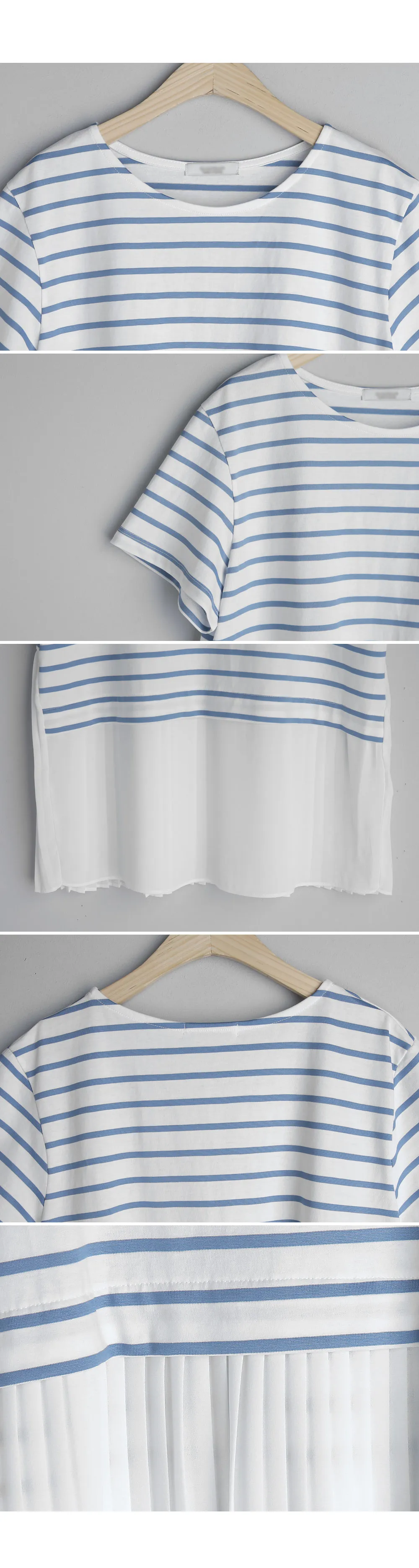 プリーツヘムボーダーTシャツ・全2色 | DHOLIC PLUS | 詳細画像6
