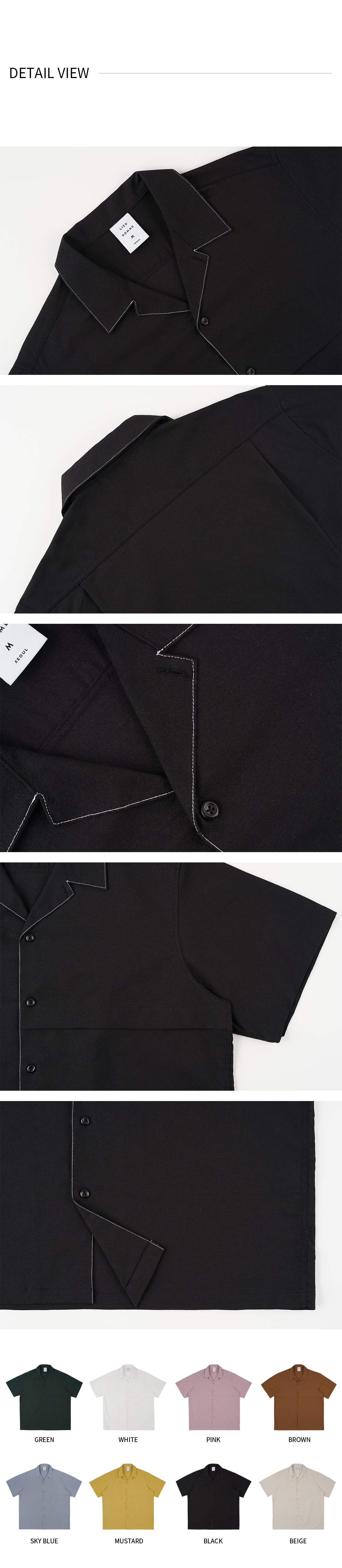 開襟ステッチボックスシャツ(ブラック) | 詳細画像12