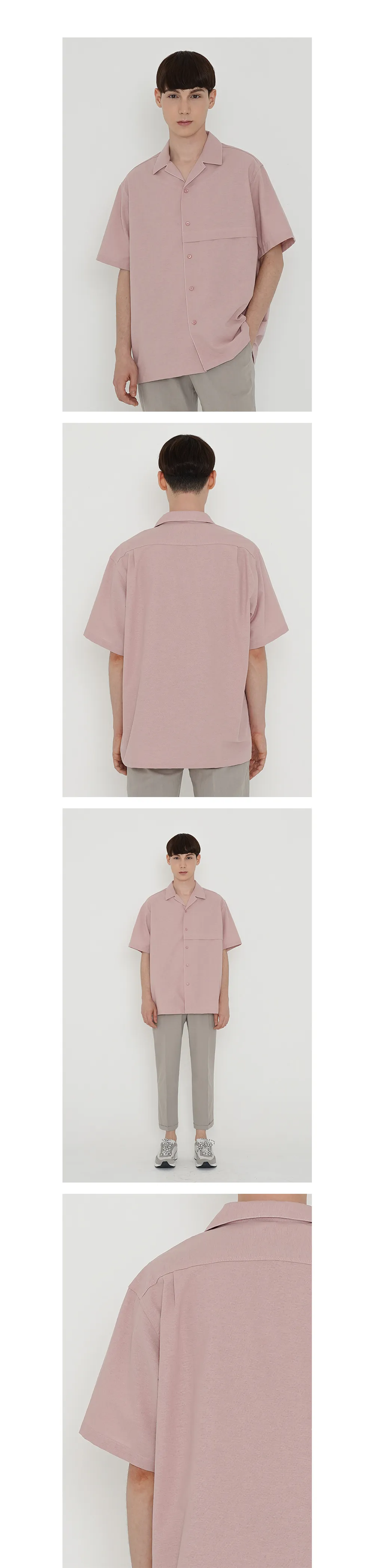開襟ステッチボックスシャツ(ピンク) | 詳細画像5