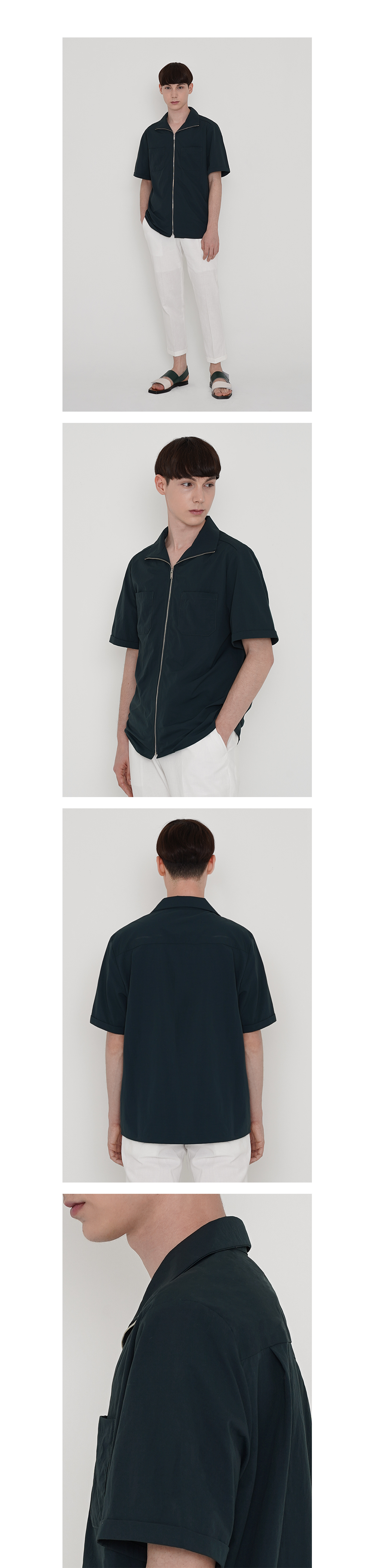 ジップアップツーポケットシャツ(ホワイト) | 詳細画像4