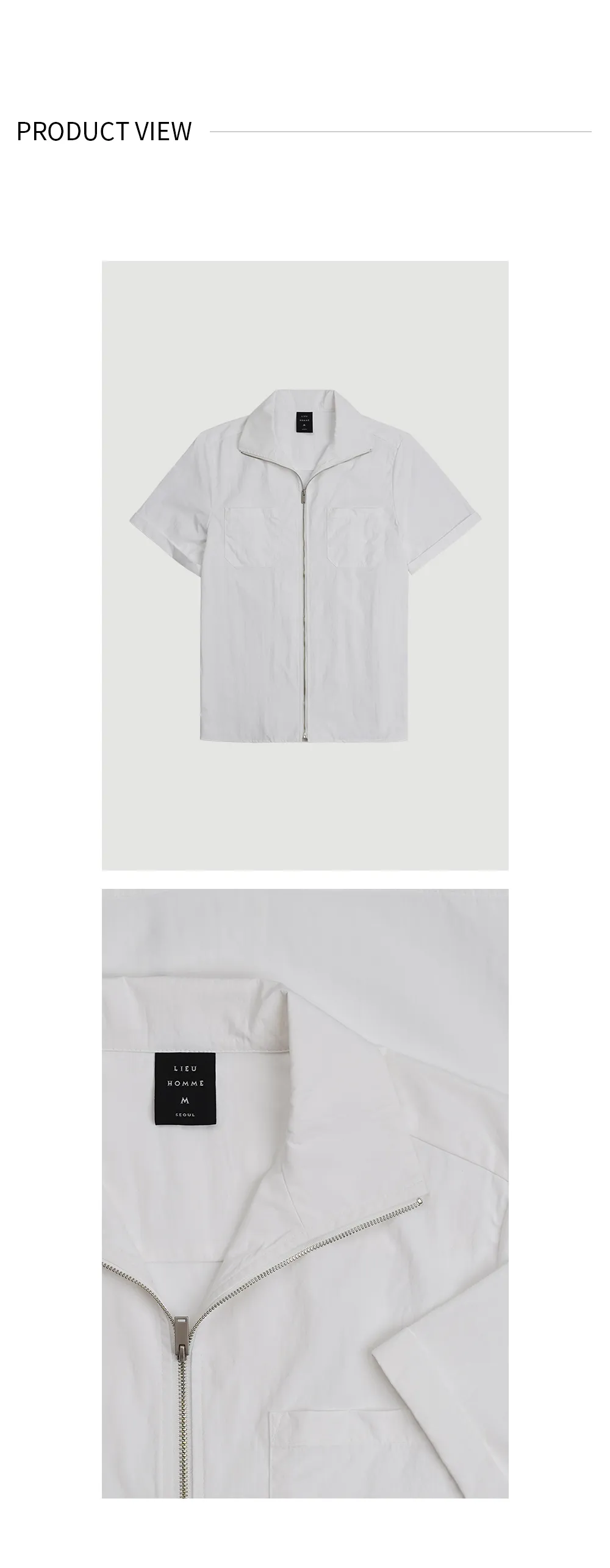 ジップアップツーポケットシャツ(ホワイト) | 詳細画像7