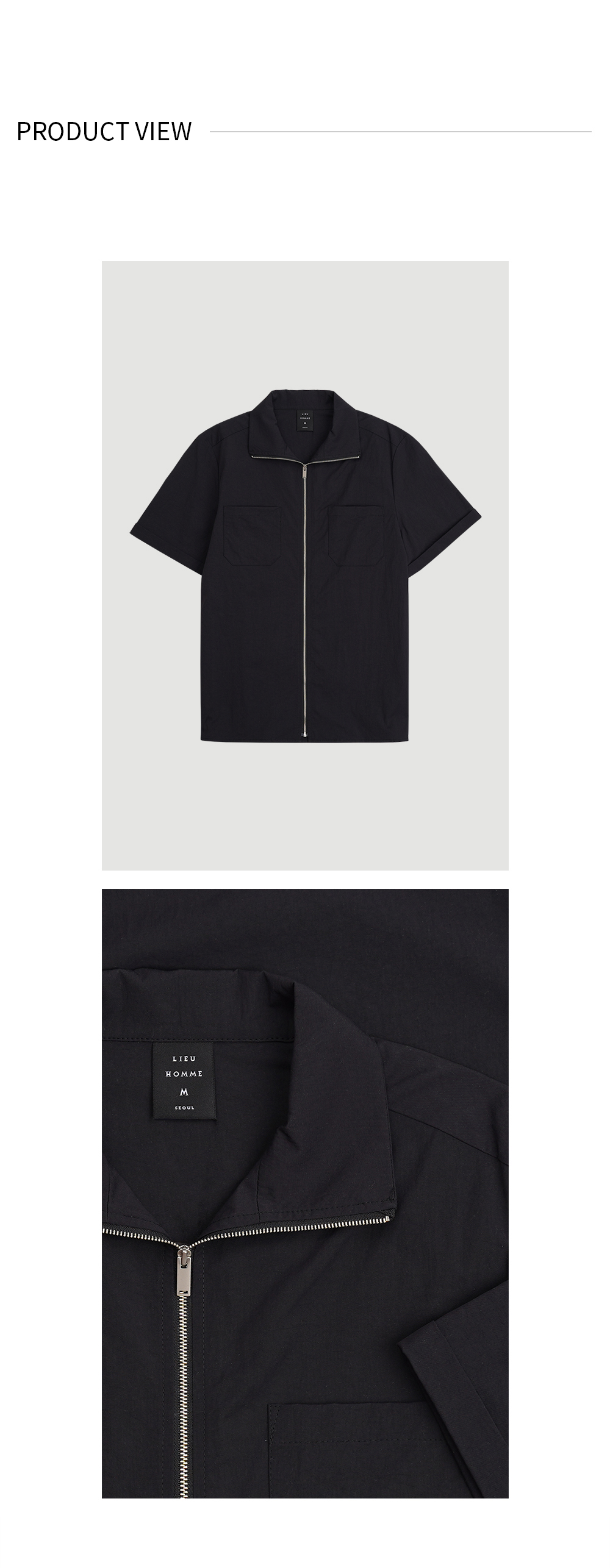 ジップアップツーポケットシャツ(ブラック) | 詳細画像7