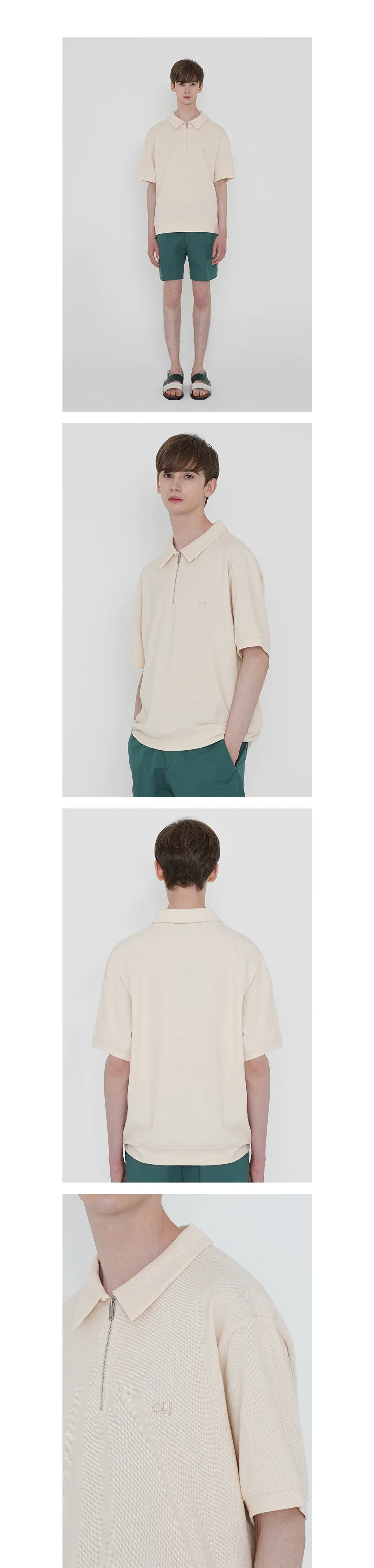 ハーフジップTシャツ(ホワイト) | 詳細画像4