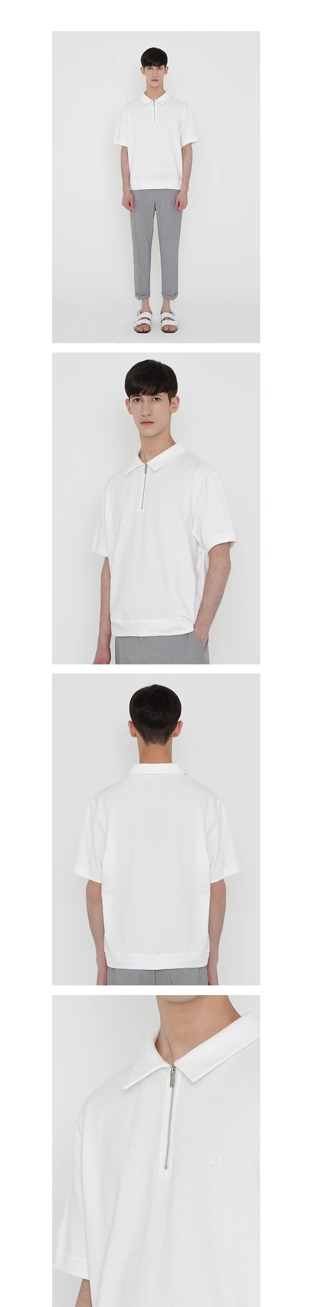 ハーフジップTシャツ(ホワイト) | 詳細画像7