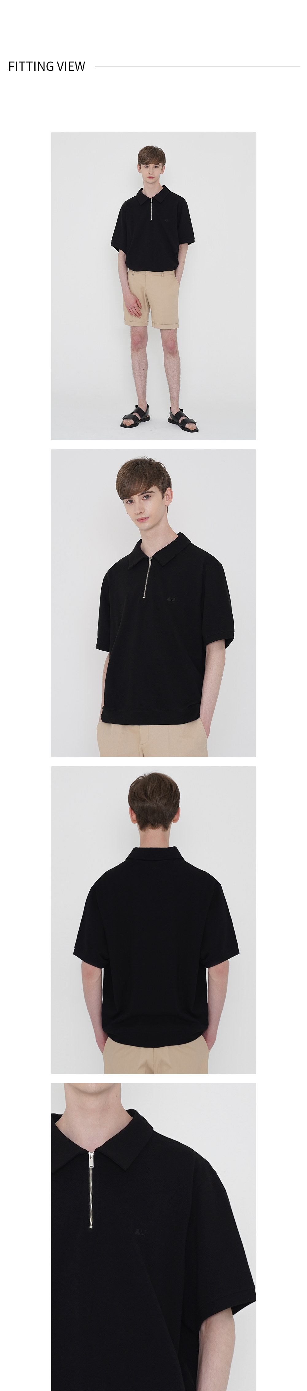 ハーフジップTシャツ(ブラック) | 詳細画像3