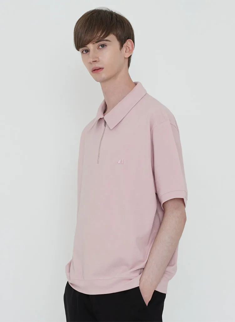 ハーフジップTシャツ(ピンク) | 詳細画像1