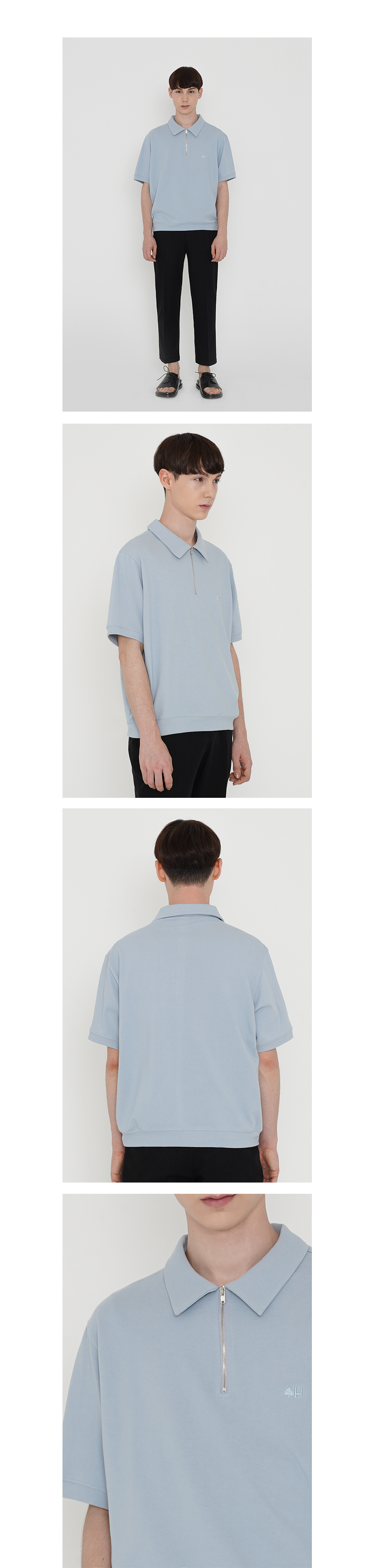 ハーフジップTシャツ(ブルー) | 詳細画像5