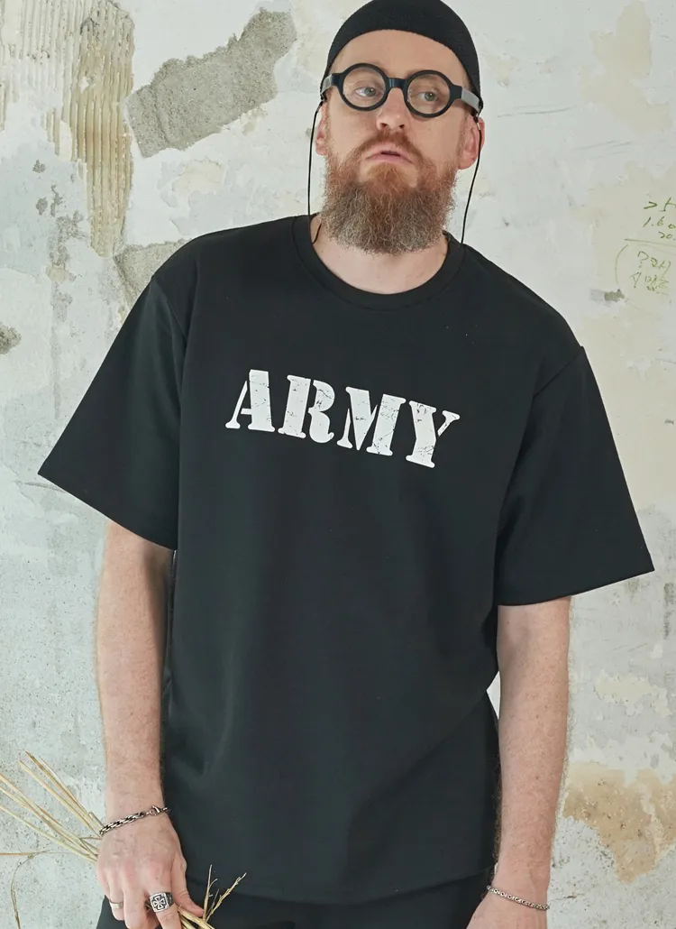 ARMYプリントTシャツ(ブラック) | 詳細画像1