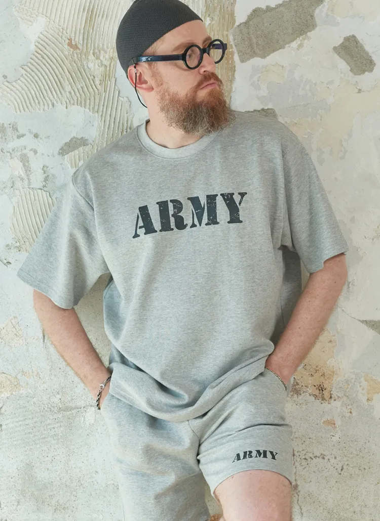 ARMYプリントTシャツ(グレー) | 詳細画像1
