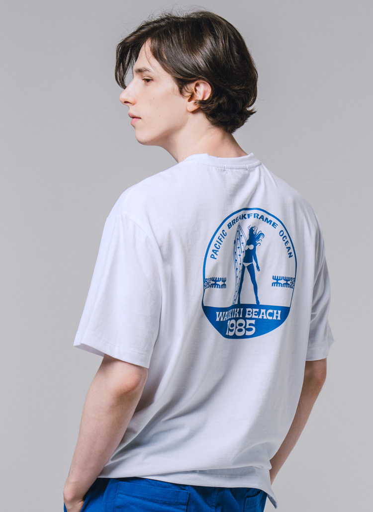 1985サーフプリントTシャツ(ホワイト) | 詳細画像1