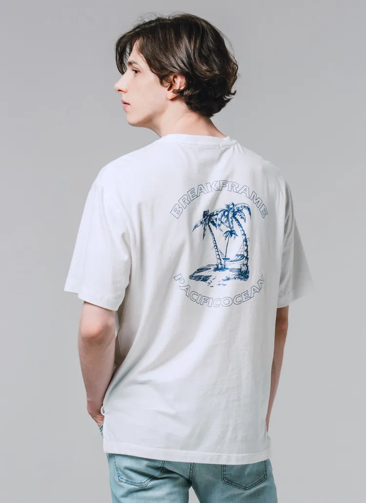 パームツリーバックプリントTシャツ(ホワイト) | 詳細画像1