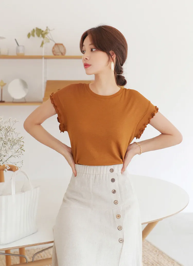 ウェーブヘムリブTシャツ・全3色 | DHOLIC PLUS | 詳細画像1