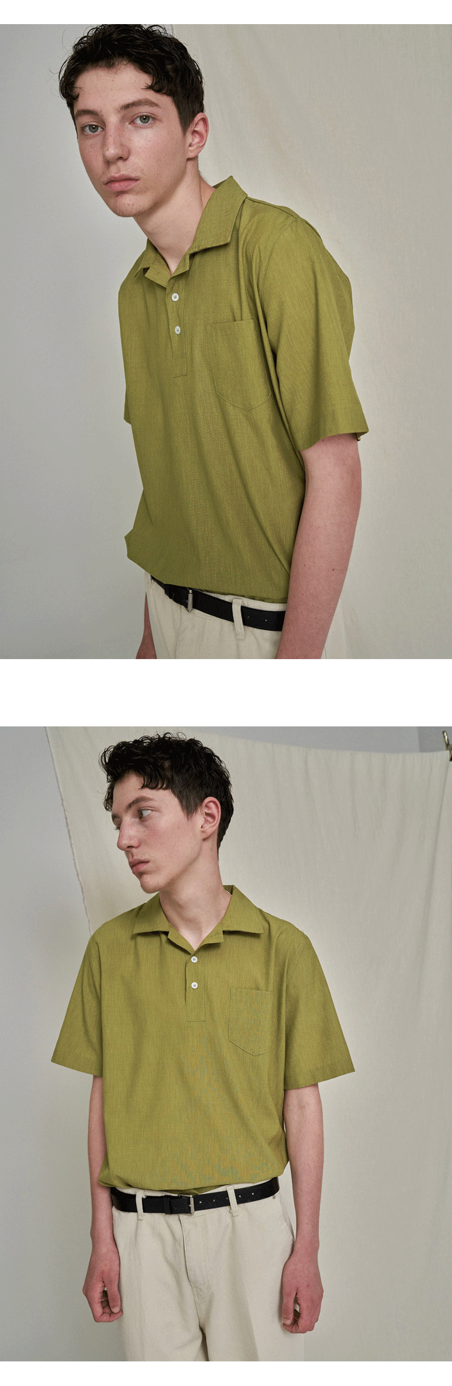ボタンカラーポケットシャツ(ベージュ) | 詳細画像3