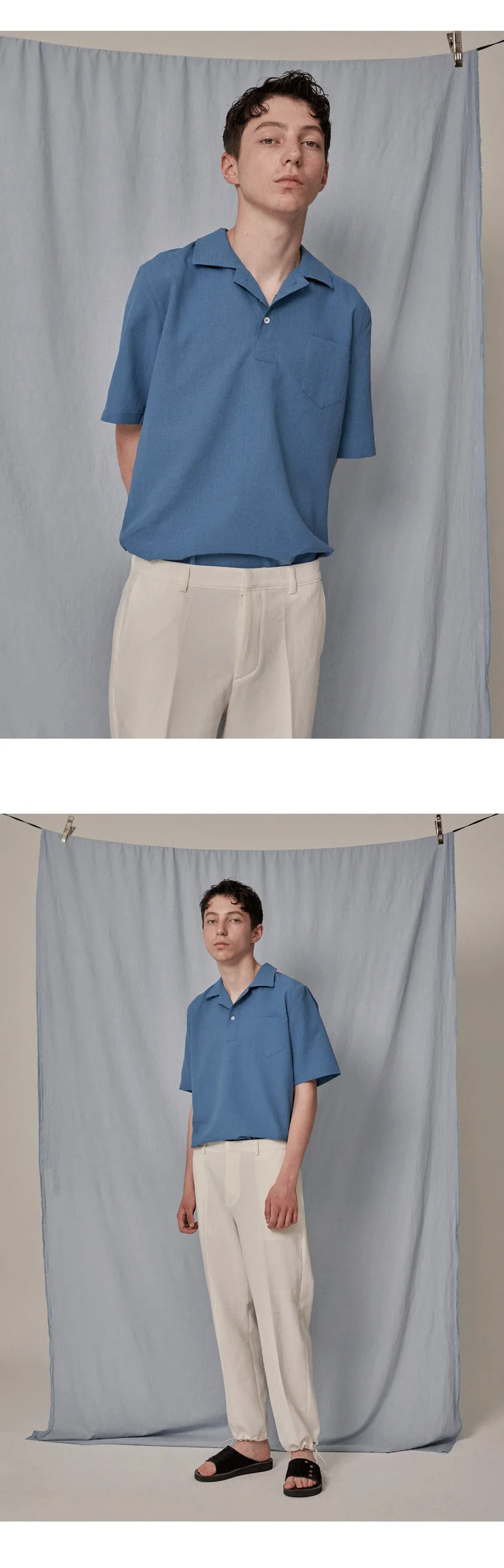 ボタンカラーポケットシャツ(ブルー) | 詳細画像8